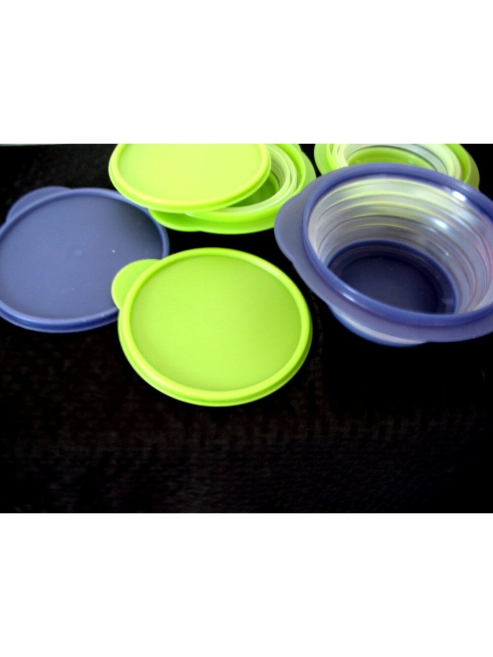 Flat Out Tupperware Go Flex Collapsible Lot 8 1/4 cup Pink 4c Purple 3c Green-2